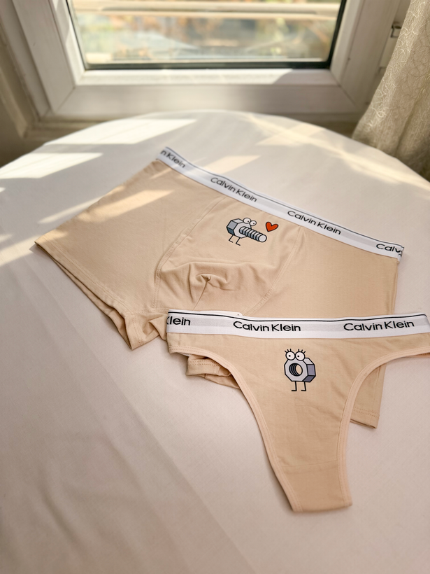 شورت کاپلی طرح پیچ و مهره